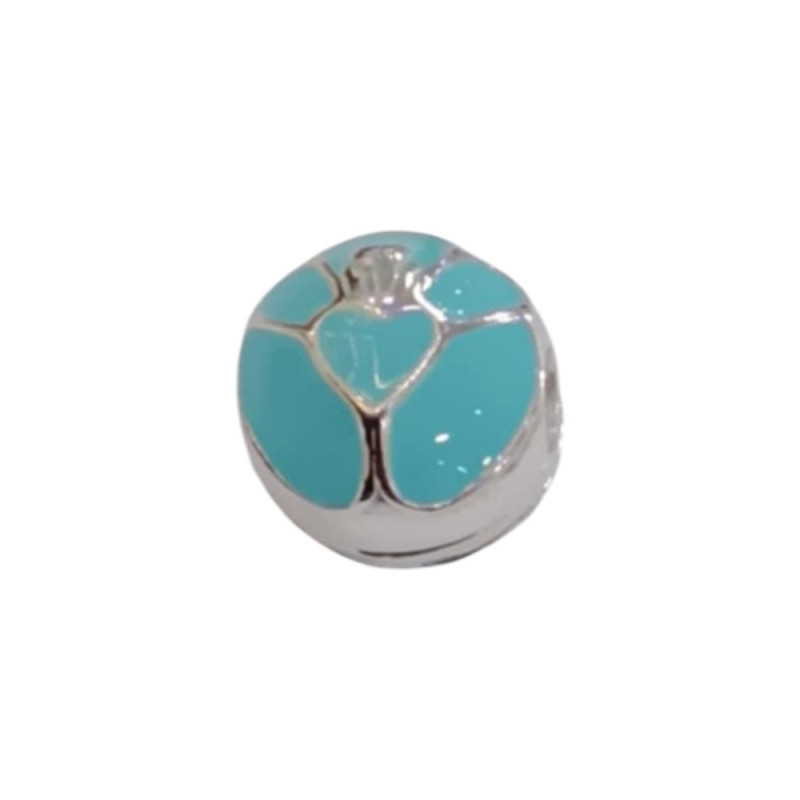 Kalliopisilver Ασημενιο 925 Σύμβολο charm στρογγυλο ασημι με γαλαζιο σμαλτο D030-1-LIGHTBLUE - KalliopiSilver