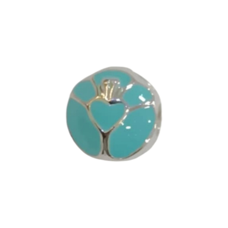 Kalliopisilver Ασημενιο 925 Σύμβολο charm στρογγυλο ασημι με γαλαζιο σμαλτο D030-1-LIGHTBLUE - KalliopiSilver