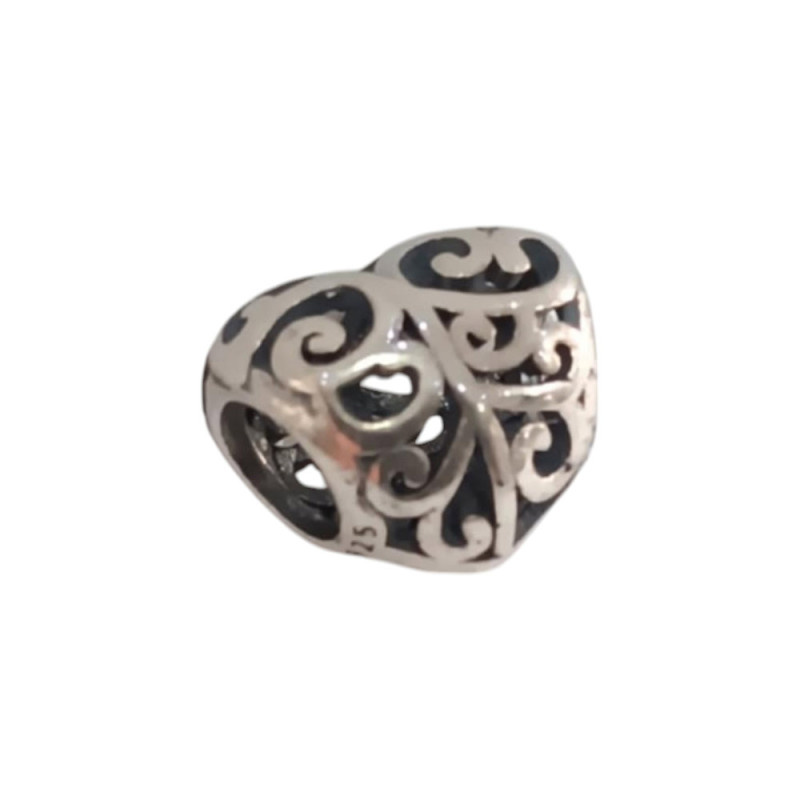 Kalliopisilver Σύμβολο charm Καρδιά Διατρητή από Ασήμι 925 D044 - KalliopiSilver