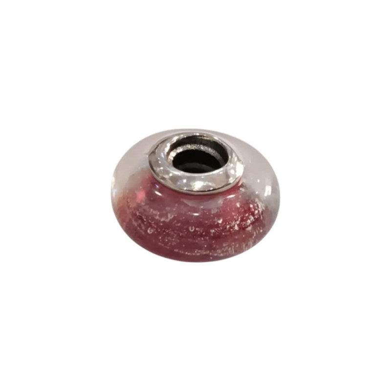 Kalliopisilver Ασημενιο 925 Σύμβολο charm με κοκκινο λευκο Γυαλί Murano D173 - KalliopiSilver