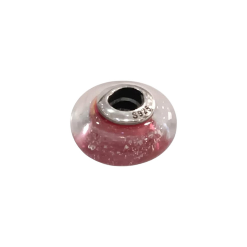 Kalliopisilver Ασημενιο 925 Σύμβολο charm με κοκκινο λευκο Γυαλί Murano D173 - KalliopiSilver