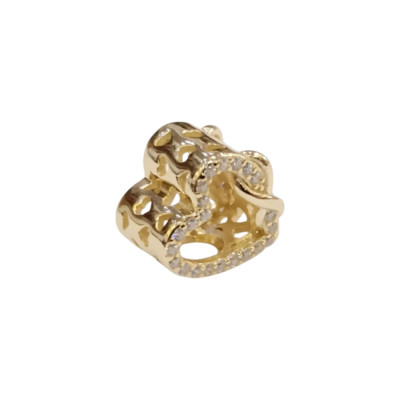 Kalliopisilver Ασημενιο 925 Σύμβολο charm χρυση διατρητη καρδια με απειρο και ζιργκον D347