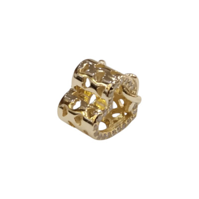Kalliopisilver Ασημενιο 925 Σύμβολο charm χρυση διατρητη καρδια με απειρο και ζιργκον D347 - KalliopiSilver