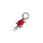 Kalliopisilver Ασημενιο 925 Σύμβολο charm ασημι καβουρακι με κοκκινη πετρα D528