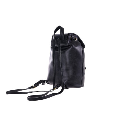 Γυναικείο Backpack Pierre Cardin JULIETTE Μαύρο από Eco Leather με Χρυσό Λογότυπο GFB06-53013-black