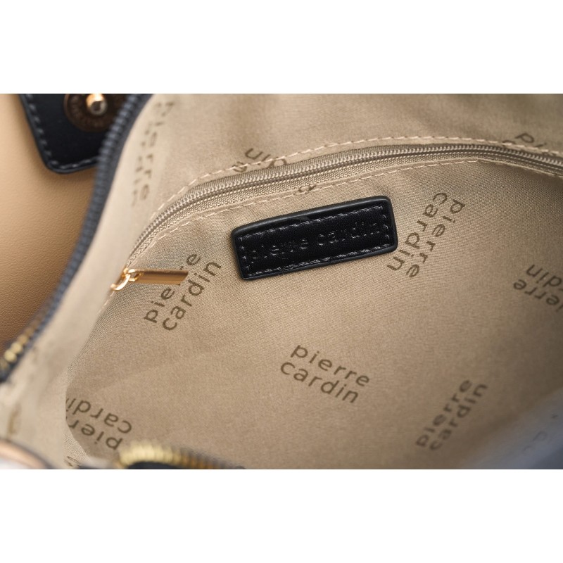 Τσάντα Χειρός Pierre Cardin Ταμπά από Eco Leather με Λογότυπο & Ιμάντα Ώμου GN61-79711-CUOIO
