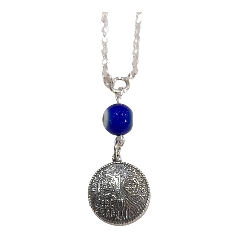 BD JEWELERY Γούρι Φυλαχτο Αυτοκινήτου ασημένιο 925 Στρογγυλό Κωνσταντινάτο Ιησούς Χριστός Νικά με Μάτι GT-2007 - KalliopiSilver