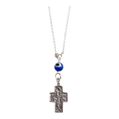 BD JEWELERY Γούρι Φυλαχτο Αυτοκινήτου ασημένιο 925 σταυρος 2ης οψης με Μάτι GT-2083