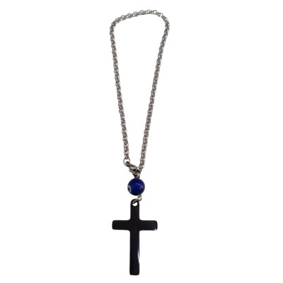 BD JEWELERY Γούρι Φυλαχτο Αυτοκινήτου ατσαλι με σταυρο black steel και ματι GT-2087 - KalliopiSilver