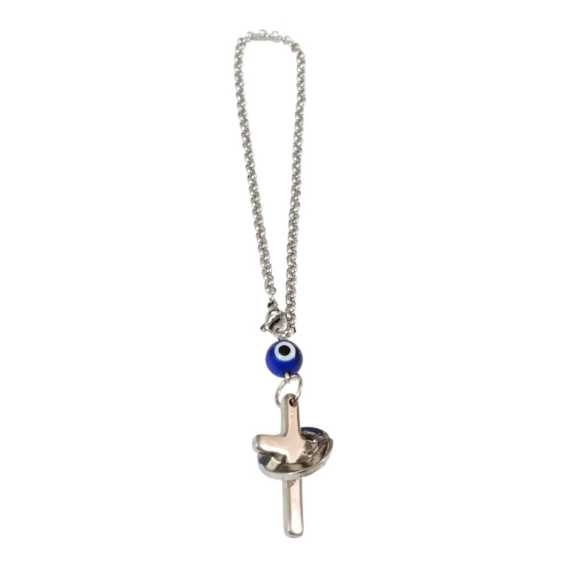 BD JEWELERY Γούρι Φυλαχτο Αυτοκινήτου ατσαλι σταυρος με Μάτι GT-2101 - KalliopiSilver