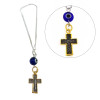 BD JEWELERY Γούρι Φυλαχτο Αυτοκινήτου ασημενιο 925 διπλης οψης Σταυρός με Μάτι GT-2113