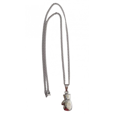BD JEWELERY Ανδρικο κολιε σχεδιο γαντι του box από ατσαλι 4X1,5CM και αλυσιδα 50cm HC8554 - KalliopiSilver