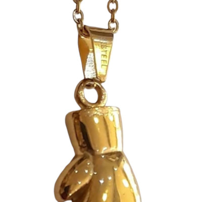 BD JEWELERY Ανδρικο κολιε σχεδιο γαντι του box από επιχρυσωμενο ατσαλι 3,5X2CM και αλυσιδα 48cm HC8555