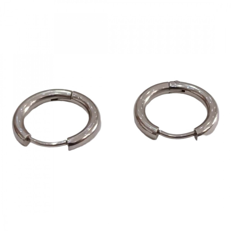 Σκουλαρικια ONE ασημι κρίκος ατσαλι 2.5x12mm HEA-H00115-12 - KalliopiSilver
