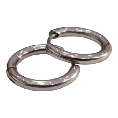 Σκουλαρικια ONE ασημι κρίκος ατσαλι 2.5x12mm HEA-H00115-12 - KalliopiSilver