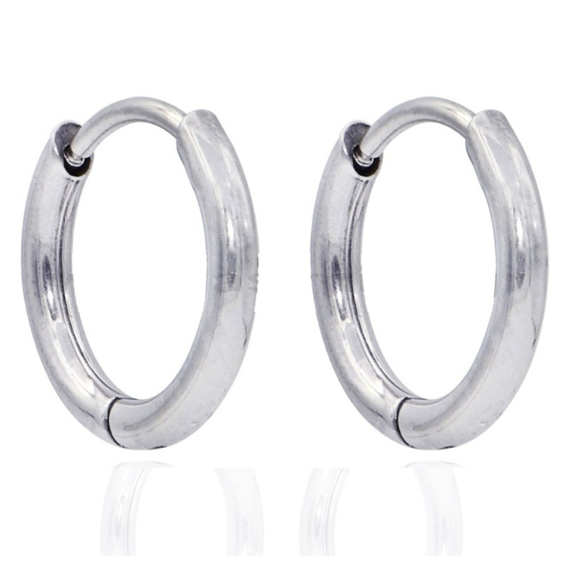 Σκουλαρικια Ασημι λεπτοι κρίκοι ONE 1.6x8mm Surgical Steel 316L  HEA-H00120 - KalliopiSilver
