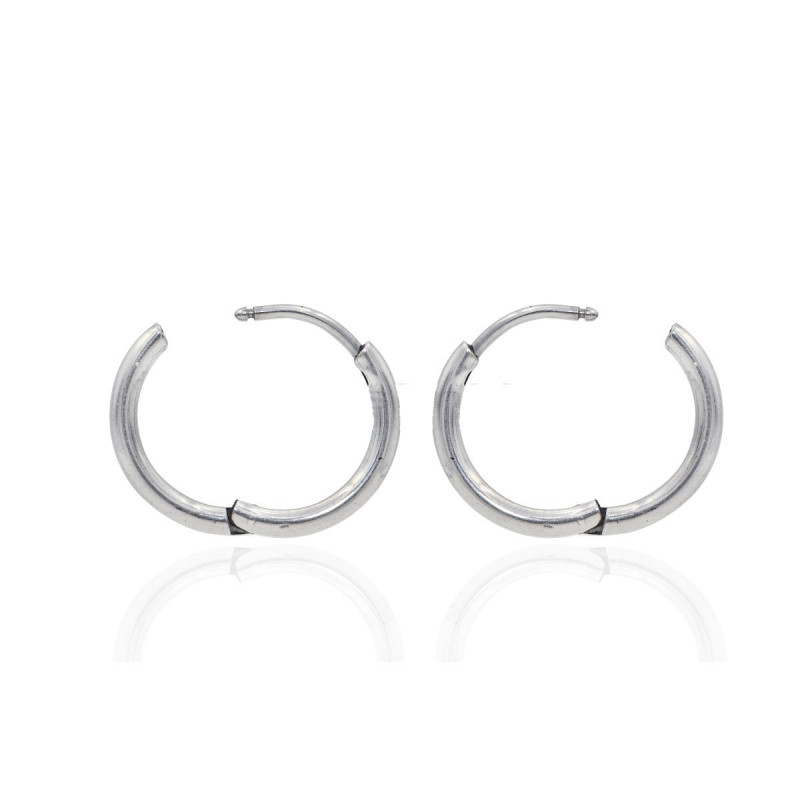 Σκουλαρικια Ασημι λεπτοι κρίκοι ONE 1.6x8mm Surgical Steel 316L  HEA-H00120 - KalliopiSilver