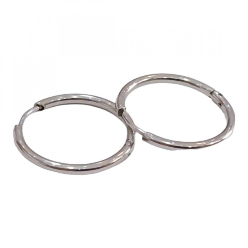 Σκουλαρικια ONE ασημι Λεπτός κρίκος 1.6mm Surgical Steel 316L HEA-H00133-16 - KalliopiSilver