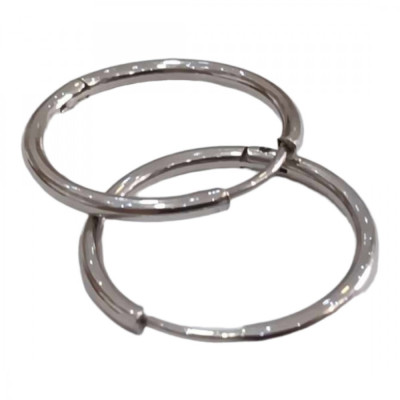 Σκουλαρικια ONE ασημι Λεπτός κρίκος 1.6mm Surgical Steel 316L HEA-H00133-16 - KalliopiSilver
