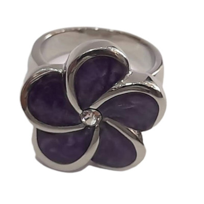 BD JEWELERY Δαχτυλιδι από ανοξειδωτο ατσαλι λουλουδι μαυρο HR-6268