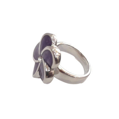BD JEWELERY Δαχτυλιδι από ανοξειδωτο ατσαλι λουλουδι μαυρο HR-6268 - KalliopiSilver