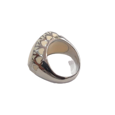 BD JEWELERY Δαχτυλιδι από ανοξειδωτο ατσαλι με κρεμ πετρα HR-6269 - KalliopiSilver
