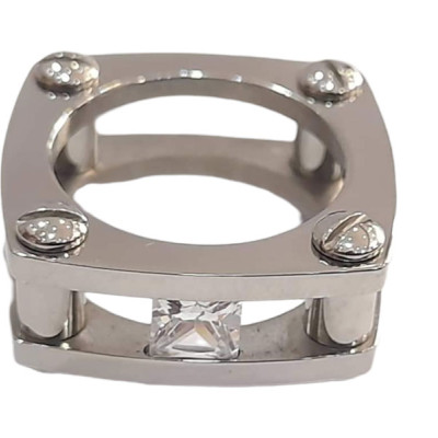 BD JEWELERY Δαχτυλιδι από ανοξειδωτο ατσαλι με λευκο ζιργκον πετρα no54 HR-6291