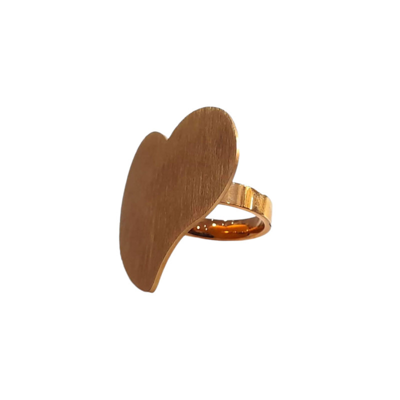 BD JEWELERY Δαχτυλιδι από ανοξειδωτο ατσαλι rose gold καρδια HRK-2022 - KalliopiSilver
