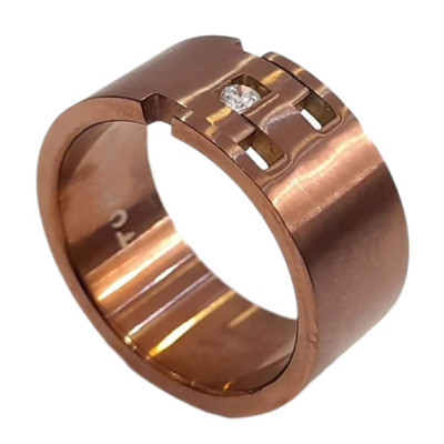BD JEWELERY Δαχτυλιδι από ανοξειδωτο ατσαλι μπρονζε  HRK-2029