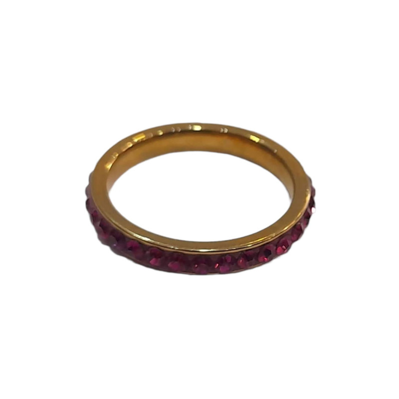 BD JEWELERY Δαχτυλιδι βερα από ανοξειδωτο ατσαλι χρυσο με ροζ πετρες HRK-2042 - KalliopiSilver BD JEWELERY Δαχτυλιδι βερα από ανοξειδωτο ατσαλι χρυσο με ροζ πετρες HRK-2042 - KalliopiSilver