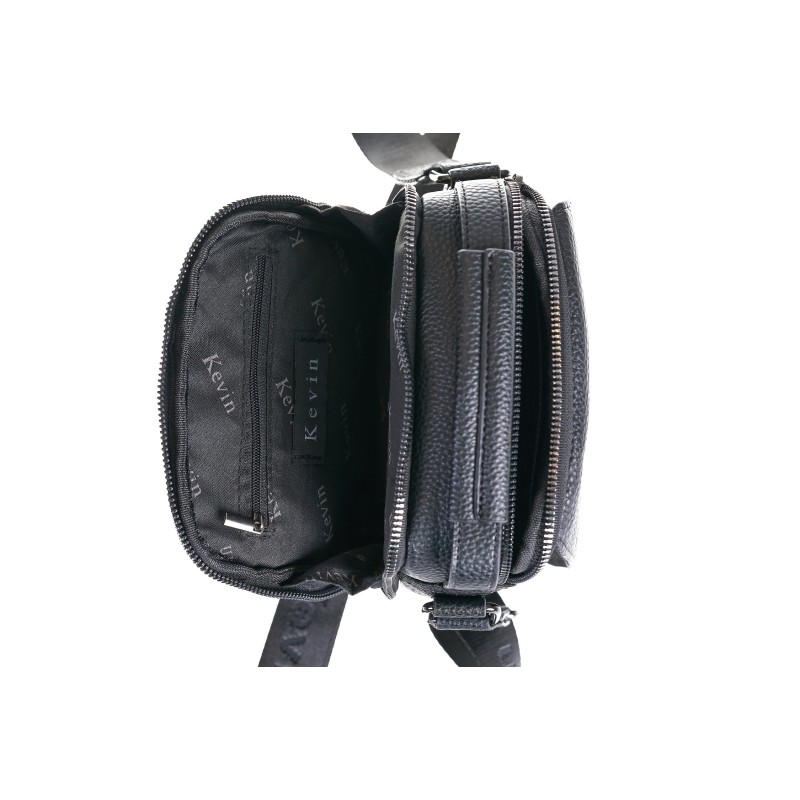 Ανδρική Τσάντα Χειρός & Ώμου Kevin Jeans Μαύρη από Eco Leather IZA303-5221-black Ανδρική Τσάντα Χειρός & Ώμου Kevin Jeans Μαύρη από Eco Leather IZA303-5221-black