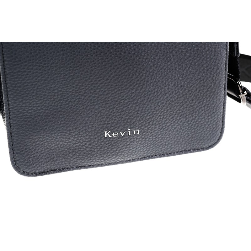 Ανδρική Τσάντα Χειρός & Ώμου Kevin Jeans Μαύρη από Eco Leather IZA303-5521-black Ανδρική Τσάντα Χειρός & Ώμου Kevin Jeans Μαύρη από Eco Leather IZA303-5521-black