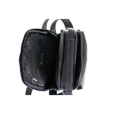 Ανδρική Τσάντα Χειρός & Ώμου Kevin Jeans Μαύρη από Eco Leather IZA303-5521-black Ανδρική Τσάντα Χειρός & Ώμου Kevin Jeans Μαύρη από Eco Leather IZA303-5521-black