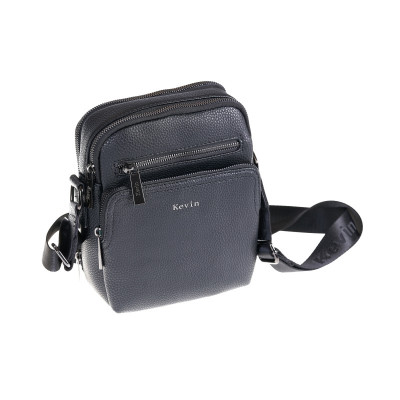 Ανδρική Τσάντα Ώμου Kevin Jeans Μαύρη από Eco Leather με Πολλαπλές Θήκες IZA303-5571-black Ανδρική Τσάντα Ώμου Kevin Jeans Μαύρη από Eco Leather με Πολλαπλές Θήκες IZA303-5571-black