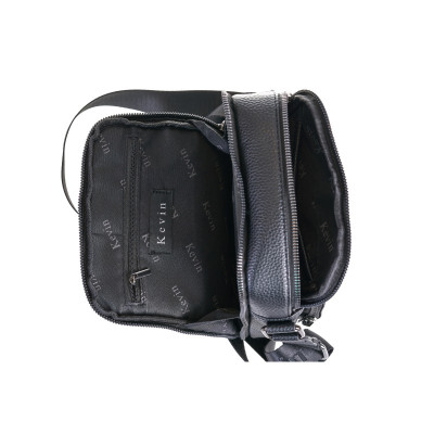 Ανδρική Τσάντα Ώμου Kevin Jeans Μαύρη από Eco Leather με Πολλαπλές Θήκες IZA303-5571-black Ανδρική Τσάντα Ώμου Kevin Jeans Μαύρη από Eco Leather με Πολλαπλές Θήκες IZA303-5571-black