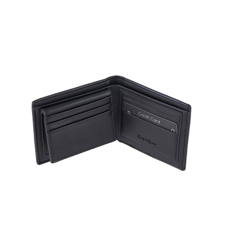 Ανδρικό Δερμάτινο Πορτοφόλι Kevin Jeans Μαύρο KJ-WX32-8806-black Ανδρικό Δερμάτινο Πορτοφόλι Kevin Jeans Μαύρο KJ-WX32-8806-black