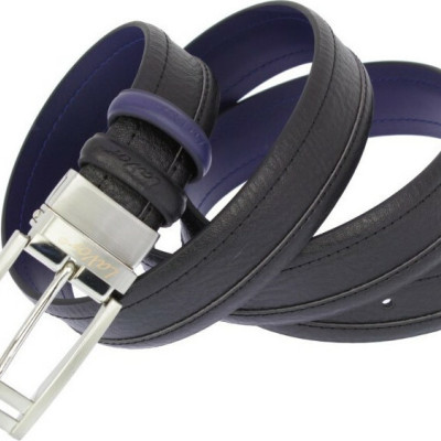 ΑΝΔΡΙΚΗ ΖΩΝΗ LAVOR 1-98 ΔΙΠΛΗΣ ΟΨΕΩΣ ΜΑΥΡΟ - ΜΠΛΕ 3,5 CM ΓΝΗΣΙΟ ΔΕΡΜΑ 120 CM