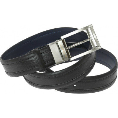 ΑΝΔΡΙΚΗ ΖΩΝΗ LAVOR 1-98 ΔΙΠΛΗΣ ΟΨΕΩΣ ΜΑΥΡΟ - ΜΠΛΕ 3,5 CM ΓΝΗΣΙΟ ΔΕΡΜΑ 120 CM