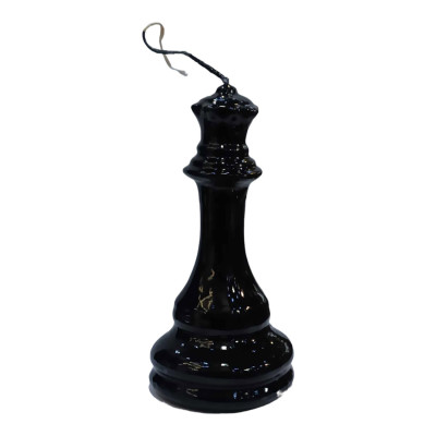 Πασχαλινή Λαμπάδα χιουμοριστικη μεγαλο πιονι σκακι μαυρη Βασιλισσα 20cm LM-9005-black - KalliopiSilver