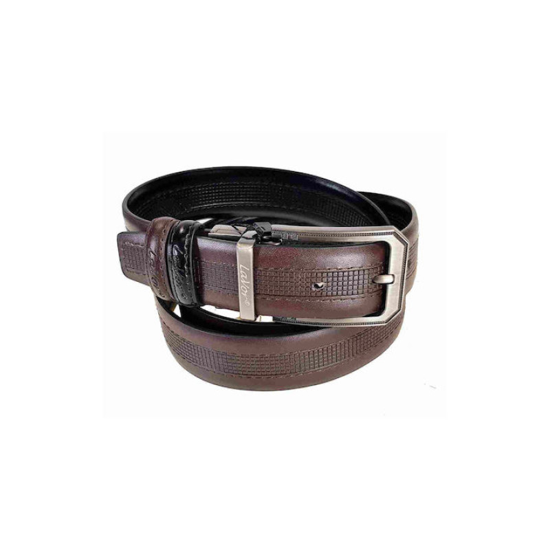 Lavor 1-138 Ανδρική Ζώνη Δερμάτινη Διπλής Όψης Black/Brown - KalliopiSilver