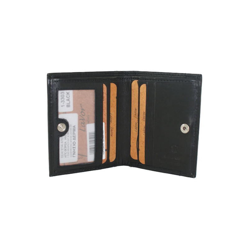 Ανδρικο Δερμάτινο Πορτοφόλι Lavor 1-3303 Black - KalliopiSilver