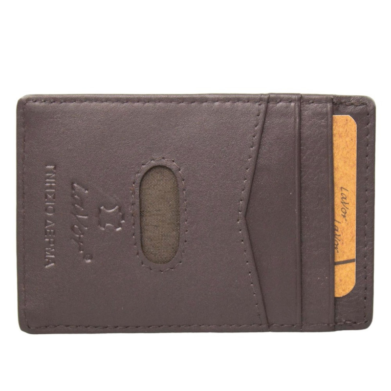 Lavor Δερμάτινη καρτοθηκη με RFID ΚΑΦΕ Lavor 1-3772-BROWN - KalliopiSilver