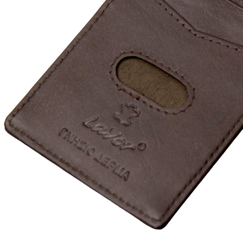 Lavor Δερμάτινη καρτοθηκη με RFID ΚΑΦΕ Lavor 1-3772-BROWN - KalliopiSilver