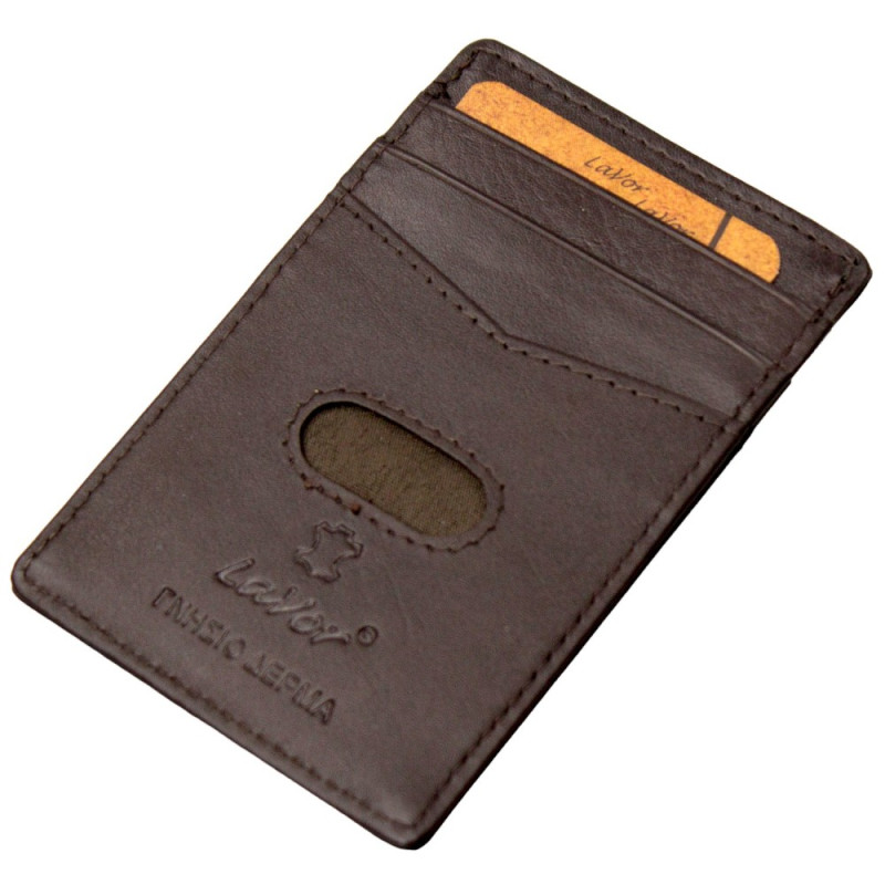 Lavor Δερμάτινη καρτοθηκη με RFID ΚΑΦΕ Lavor 1-3772-BROWN - KalliopiSilver
