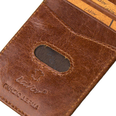 Lavor Δερμάτινη καρτοθηκη με RFID ΚΟΝΙΑΚ Lavor 1-3772-COGNAC - KalliopiSilver