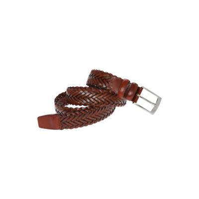 Lavor Ανδρική Ζώνη Δερμάτινη Πλεκτή Καφέ Lavor-1-94-brown