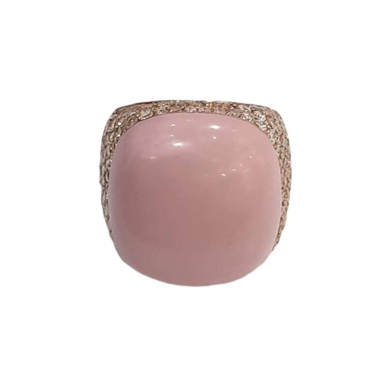 Γυναικειο ασημενιο δαχτυλιδι ONE rose gold με ροζ πετρα RN-R6430 - KalliopiSilver