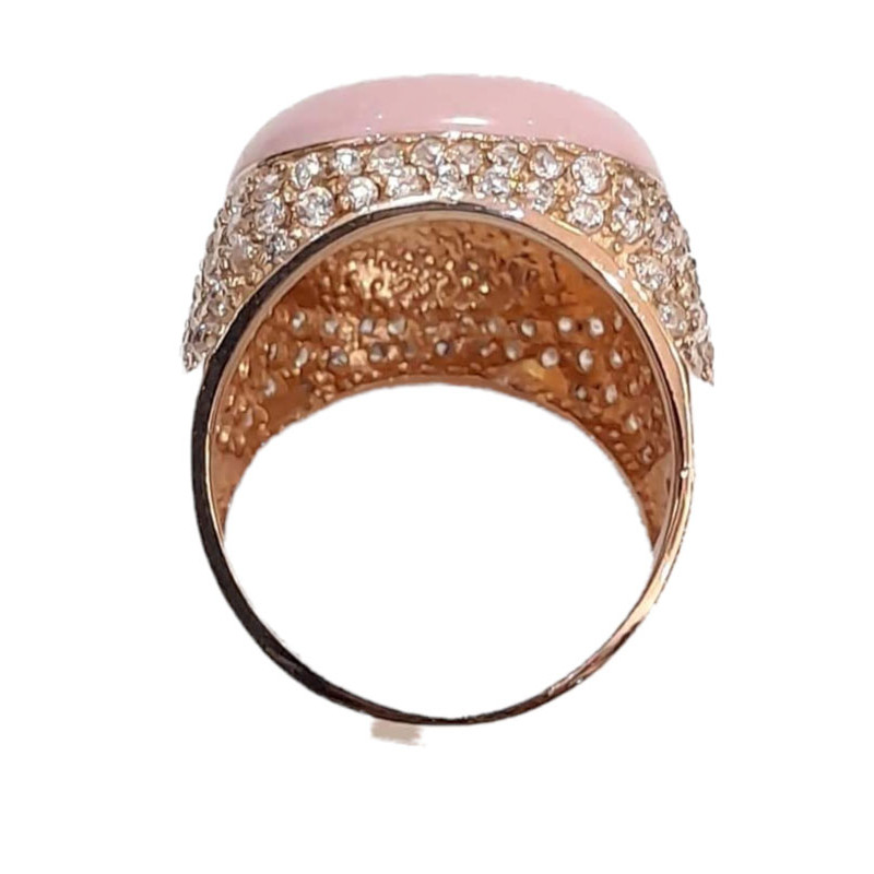 Γυναικειο ασημενιο δαχτυλιδι ONE rose gold με ροζ πετρα RN-R6430 - KalliopiSilver