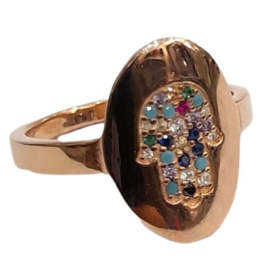 Γυναικειο ασημενιο δαχτυλιδι ONE rose gold σχεδιο χερι RN-R6432