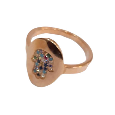 Γυναικειο ασημενιο δαχτυλιδι ONE rose gold σχεδιο χερι RN-R6432 - KalliopiSilver